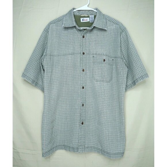 World Wide Sportsman Fishing Shirt Plaid Button Down Outdoors Vented Men's Large - Picture 1 of 8